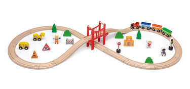 Viga Toys - Wooden Train Set (39 pieces)